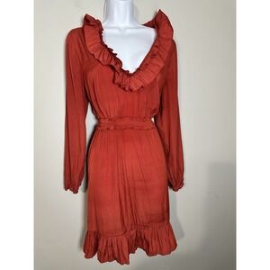 Rapsodia Amrita Red Mini‎ Dress - Romantic Boho Chic Ruffle Size L